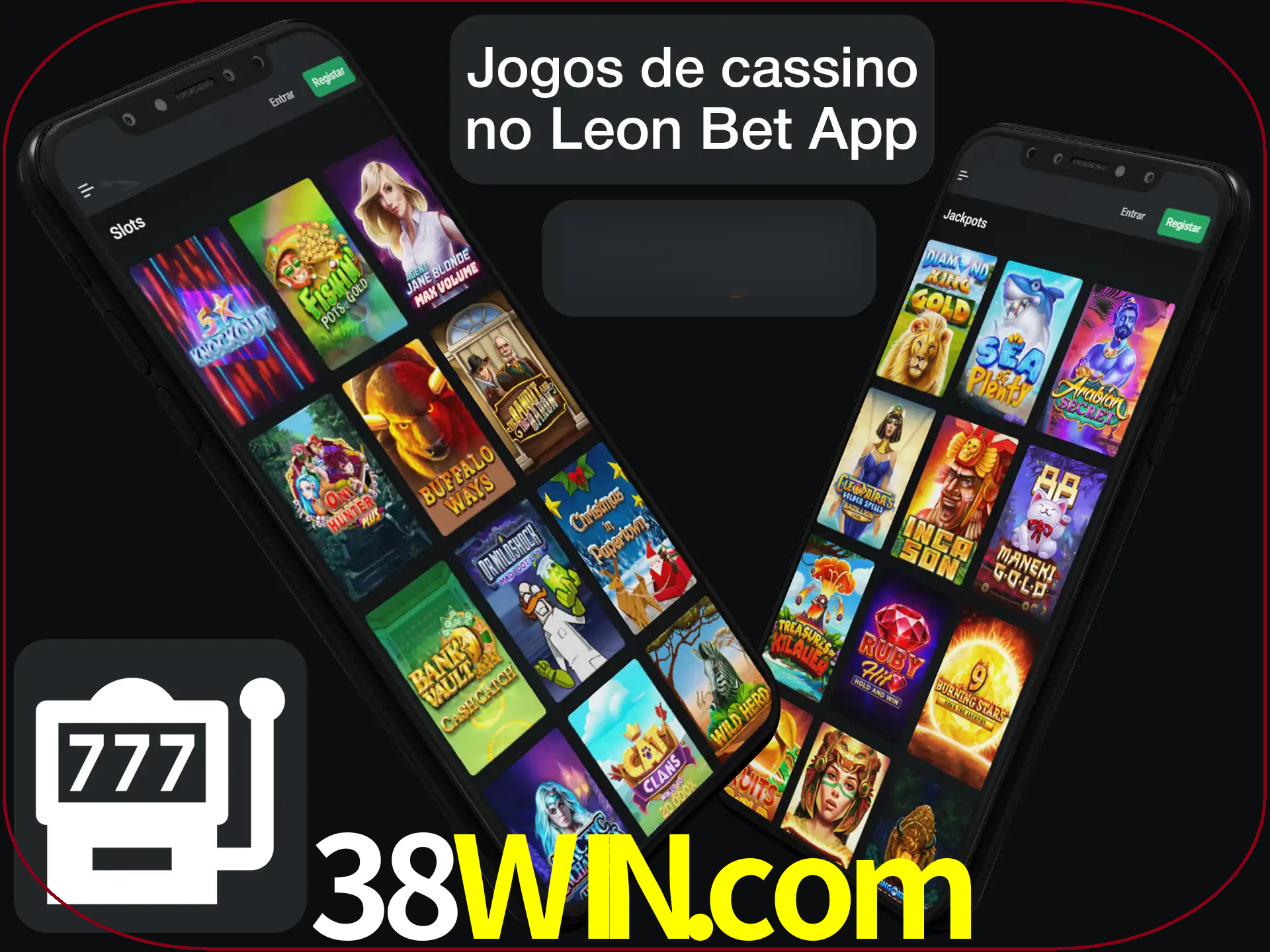 Escolha quais jogos de cassino jogar no app.