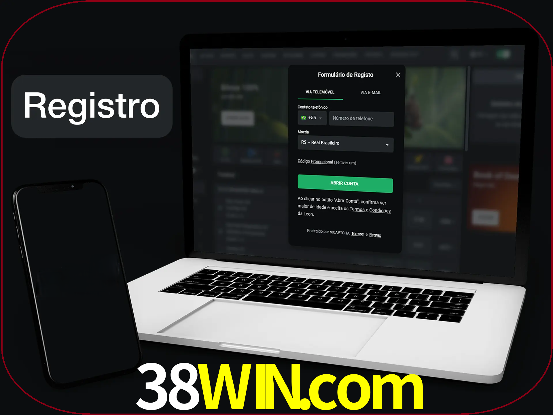 O registro na LeonBet é simples.