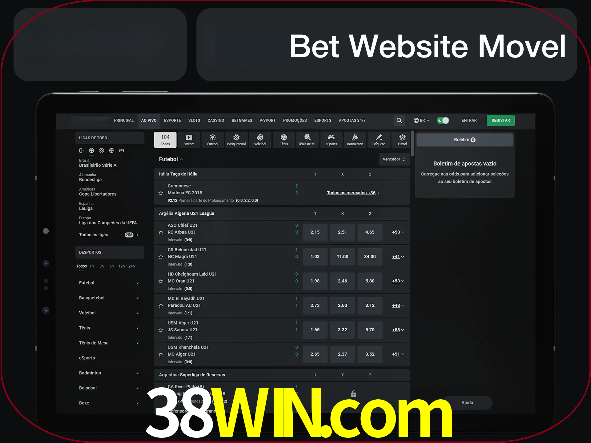 Use nosso website em qualquer dispositivo.